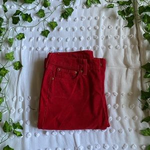 Red corduroy Levis